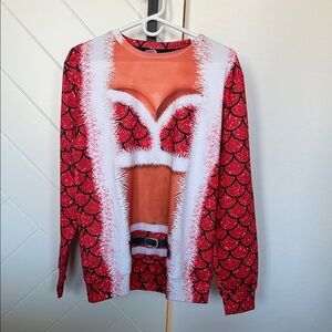 Festive Red Sweater with Santa Design